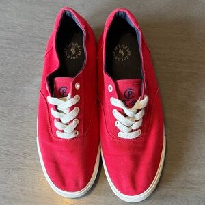Polo by Ralph Lauren Red Canvas Lace-Up Sneakers